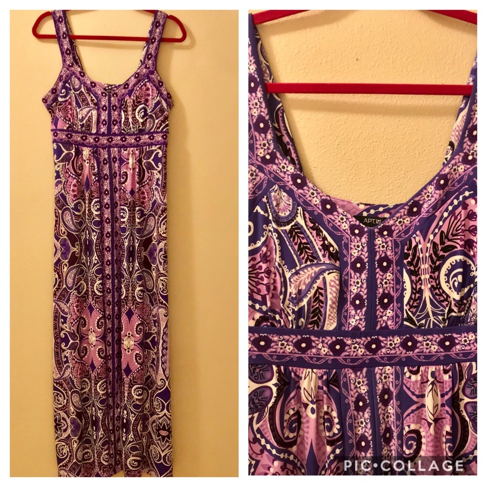 Apt 9 Boho Purple Paisley Maxi Dress - Size Medium